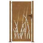 Cancello da giardino 100x200 cm acciaio Corten design erba