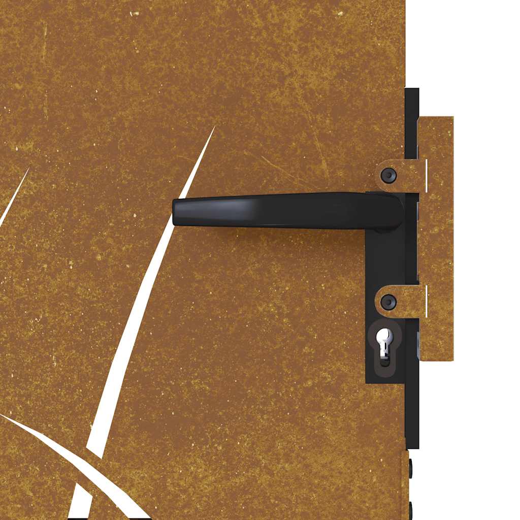 Cancello da giardino 100x200 cm acciaio Corten design erba