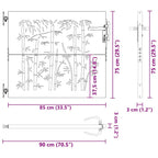 Cancello da giardino 85x75 cm in acciaio Corten con design tagliato al laser e bambù