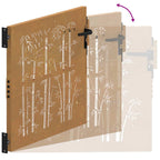 Cancello da giardino 85x100 cm in acciaio corten e bambù