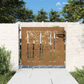 Cancello da giardino 85x100 cm in acciaio corten e bambù