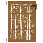 Cancello da giardino 85x125 cm acciaio Corten design bambù