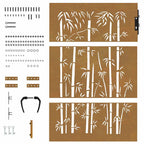 Cancello da giardino 85x125 cm acciaio Corten design bambù