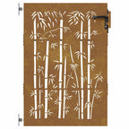 Cancello da giardino 85x150 cm in acciaio Corten e bambù