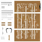 Cancello da giardino 85x150 cm in acciaio Corten e bambù