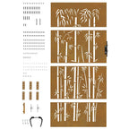 Cancello da giardino 85x175 cm acciaio Corten con design bambù tagliato al laser
