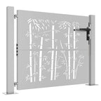 Cancello da giardino 100x75 cm acciaio Corten design bambù