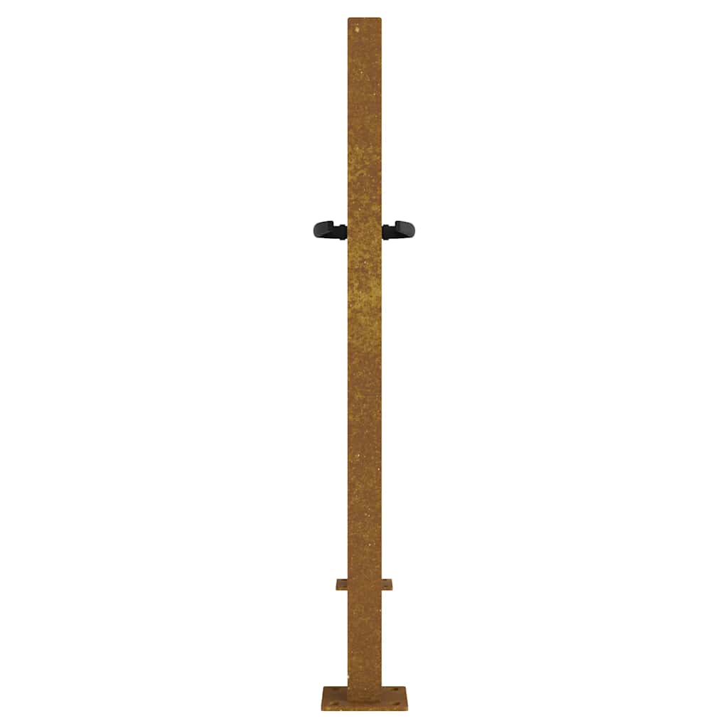 Cancello da giardino 100x75 cm acciaio Corten design bambù