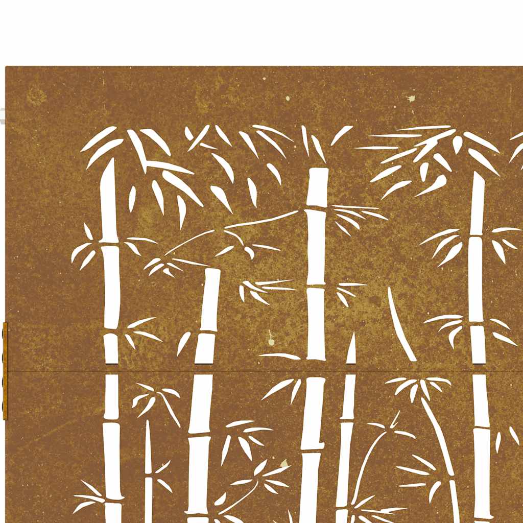 Cancello da giardino 100x75 cm acciaio Corten design bambù