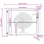 Cancello da giardino 100x100 cm in acciaio Corten con design in bambù tagliato al laser