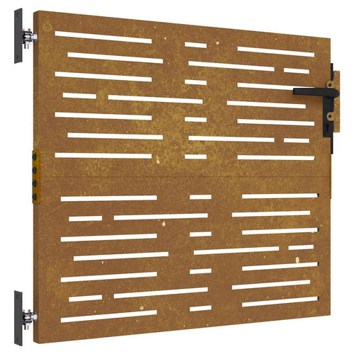 Cancello da giardino 85x75 cm in acciaio Corten design quadrato