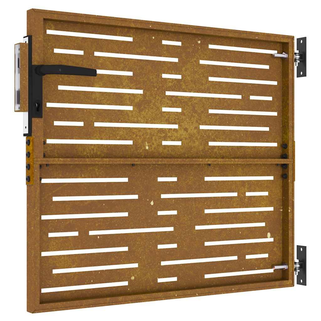 Cancello da giardino 85x75 cm in acciaio Corten design quadrato