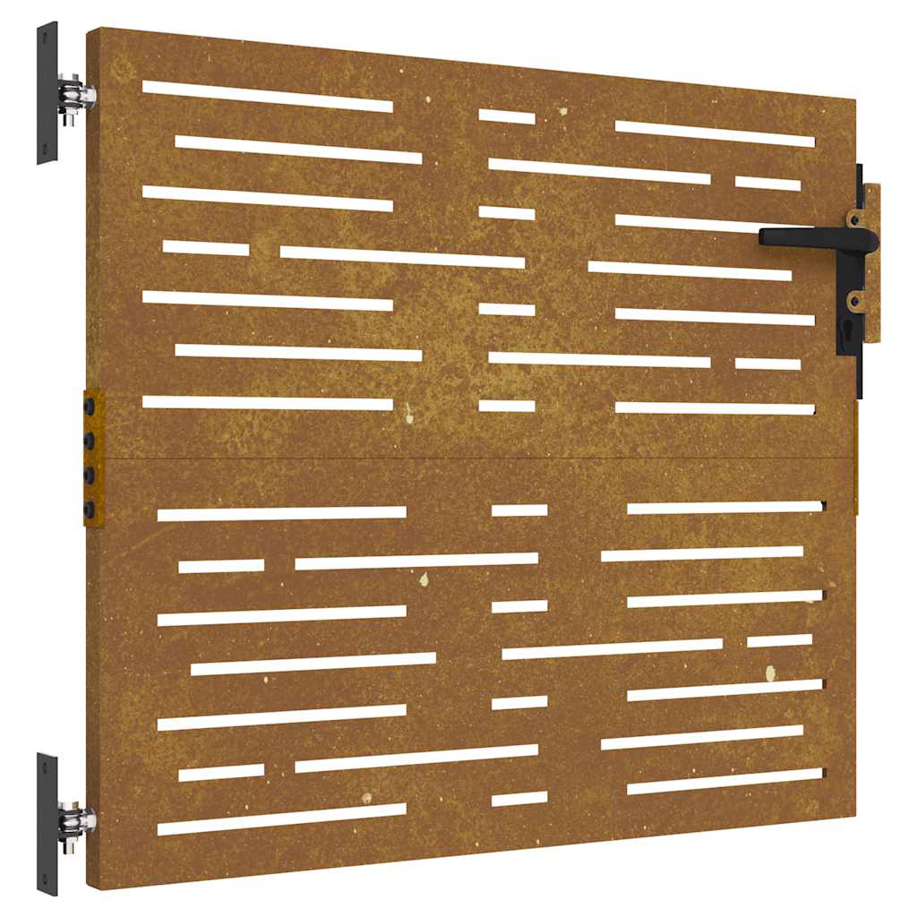 Cancello da giardino 85x100 cm in acciaio Corten design quadrato