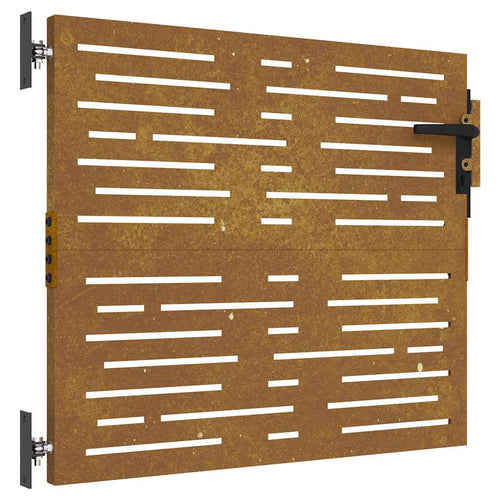 Cancello da giardino 85x100 cm in acciaio Corten design quadrato