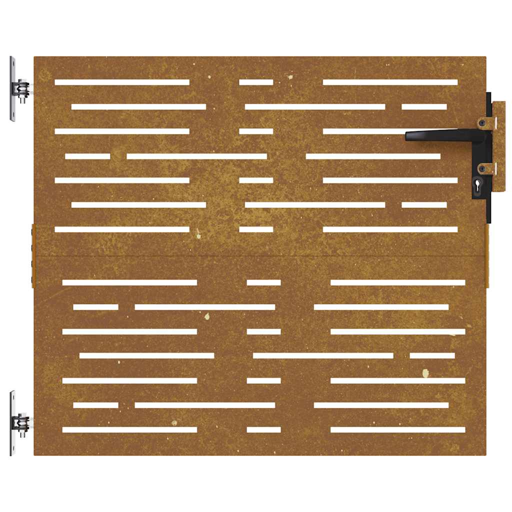 Cancello da giardino 85x100 cm in acciaio Corten design quadrato