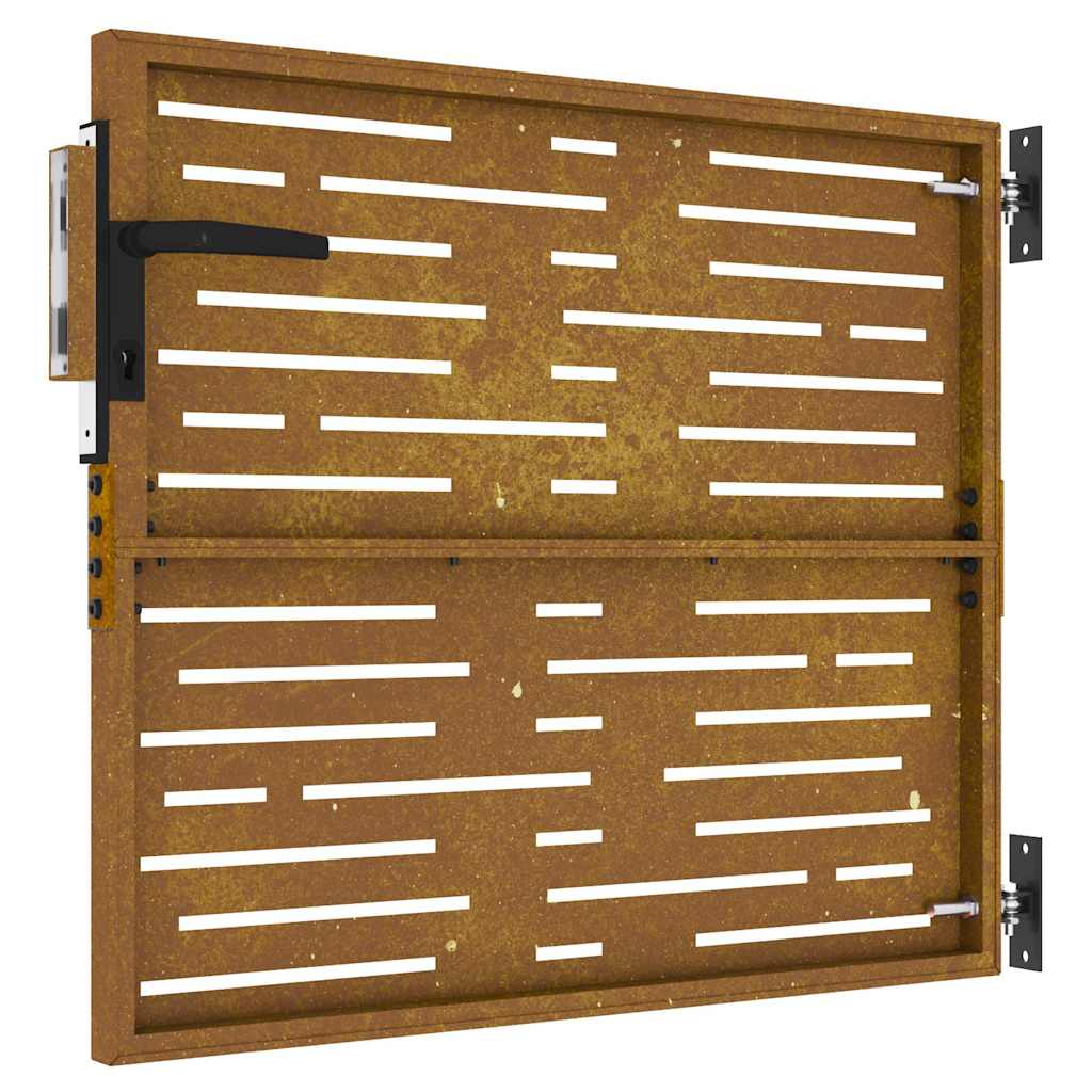 Cancello da giardino 85x100 cm in acciaio Corten design quadrato