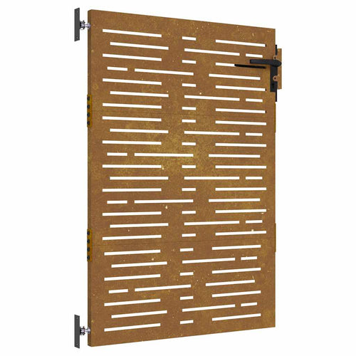 Cancello da giardino 85x125 cm in acciaio Corten design quadrato