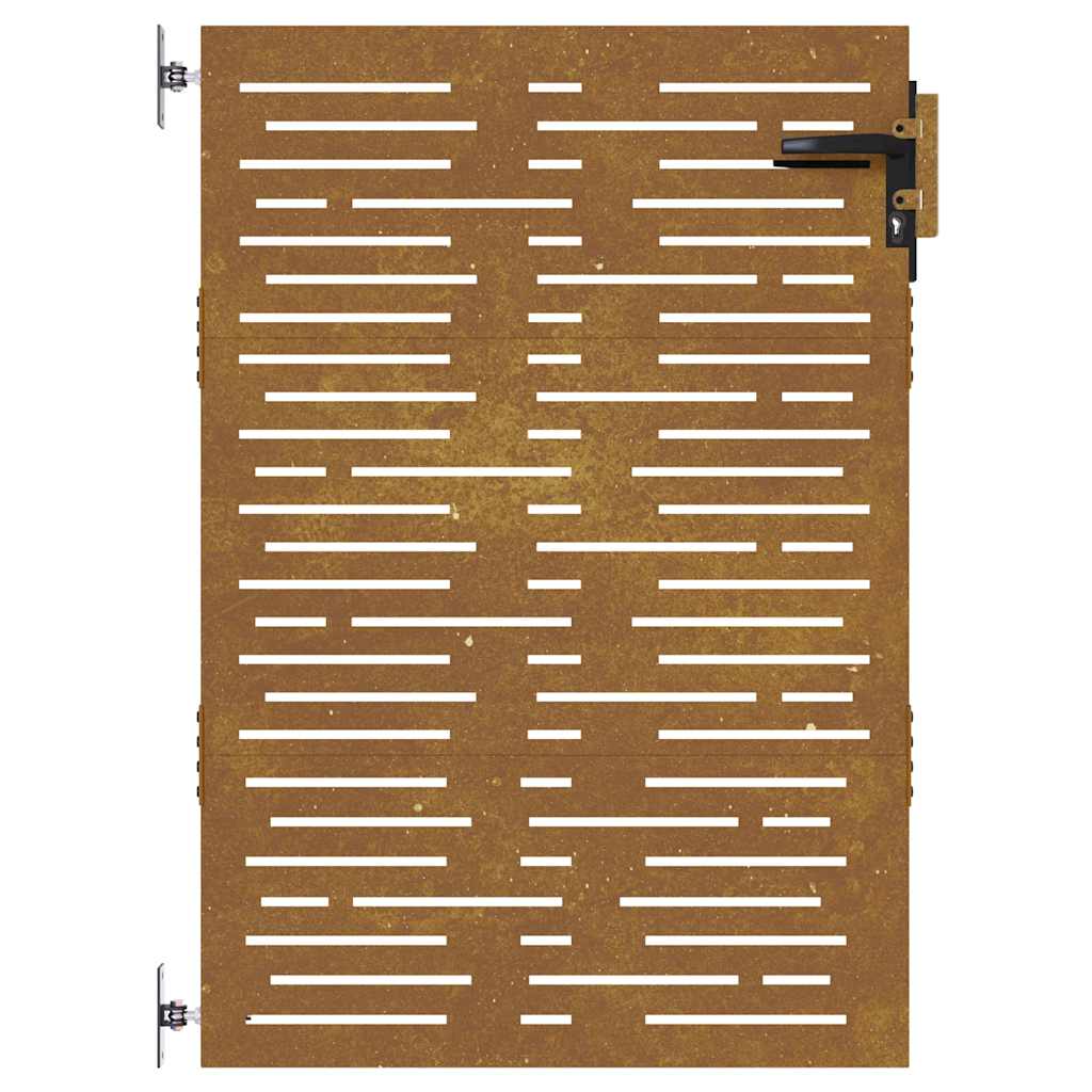 Cancello da giardino 85x125 cm in acciaio Corten design quadrato