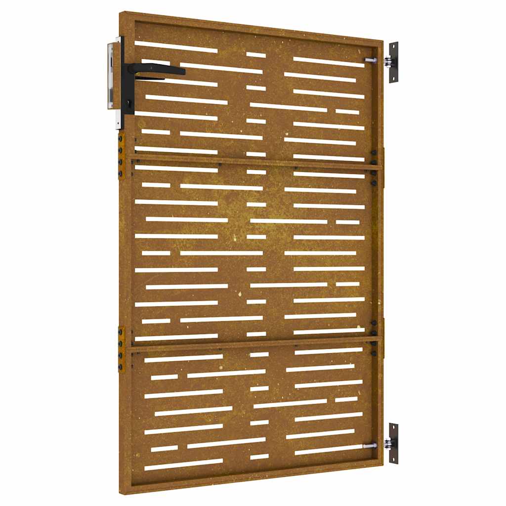 Cancello da giardino 85x125 cm in acciaio Corten design quadrato