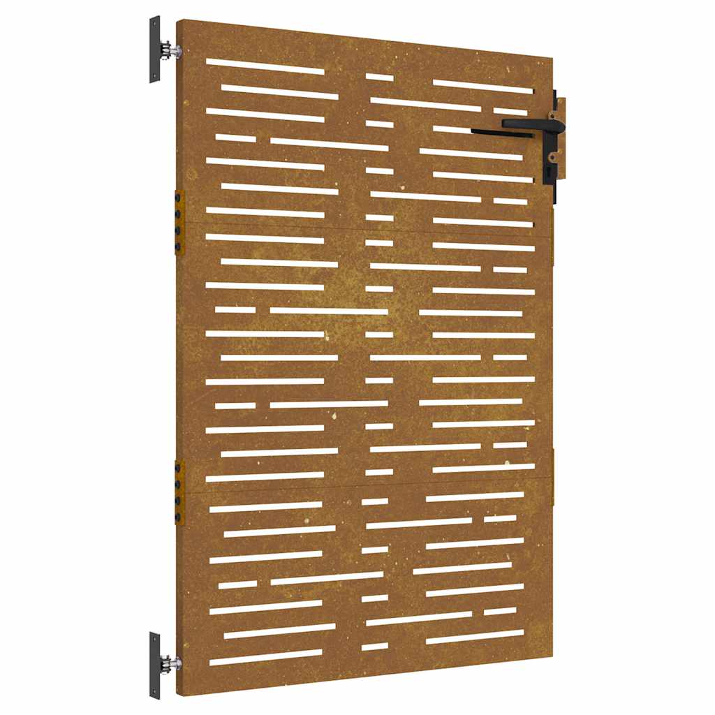 Cancello da giardino 85x150 cm in acciaio Corten design quadrato