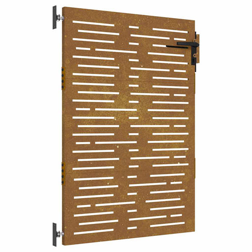 Cancello da giardino 85x150 cm in acciaio Corten design quadrato