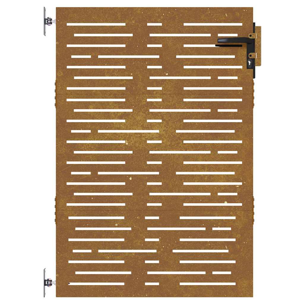 Cancello da giardino 85x150 cm in acciaio Corten design quadrato