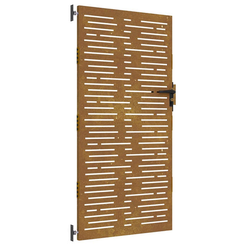 Cancello da giardino 85x175 cm in acciaio Corten design quadrato