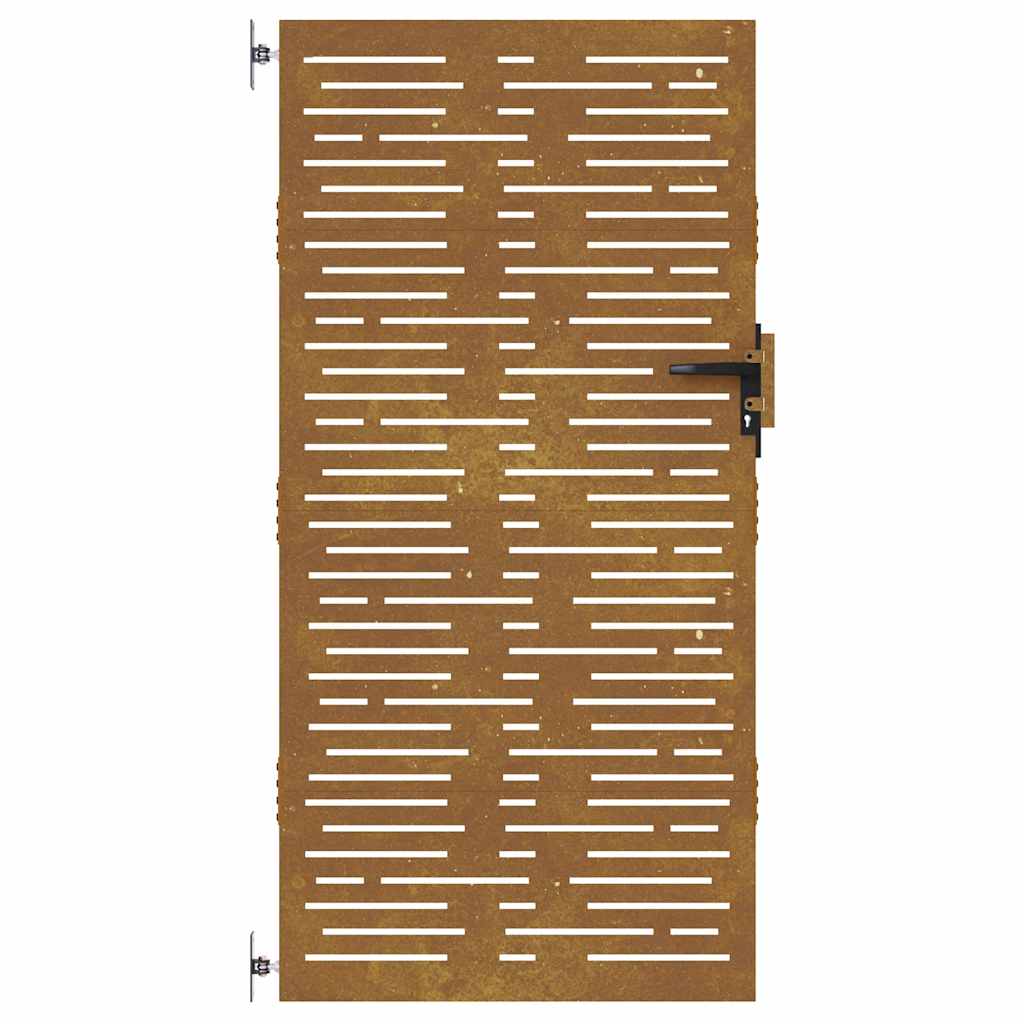 Cancello da giardino 85x175 cm in acciaio Corten design quadrato