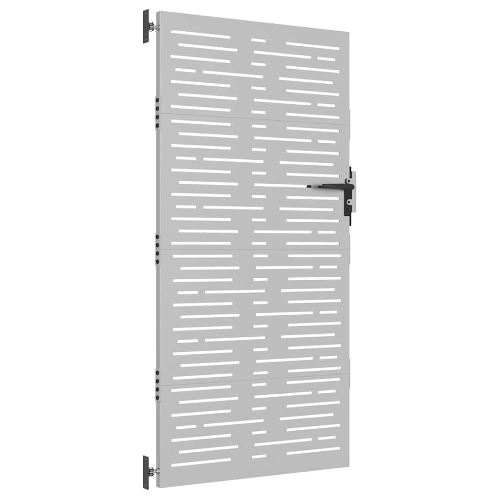 Cancello da giardino 85x175 cm in acciaio Corten design quadrato