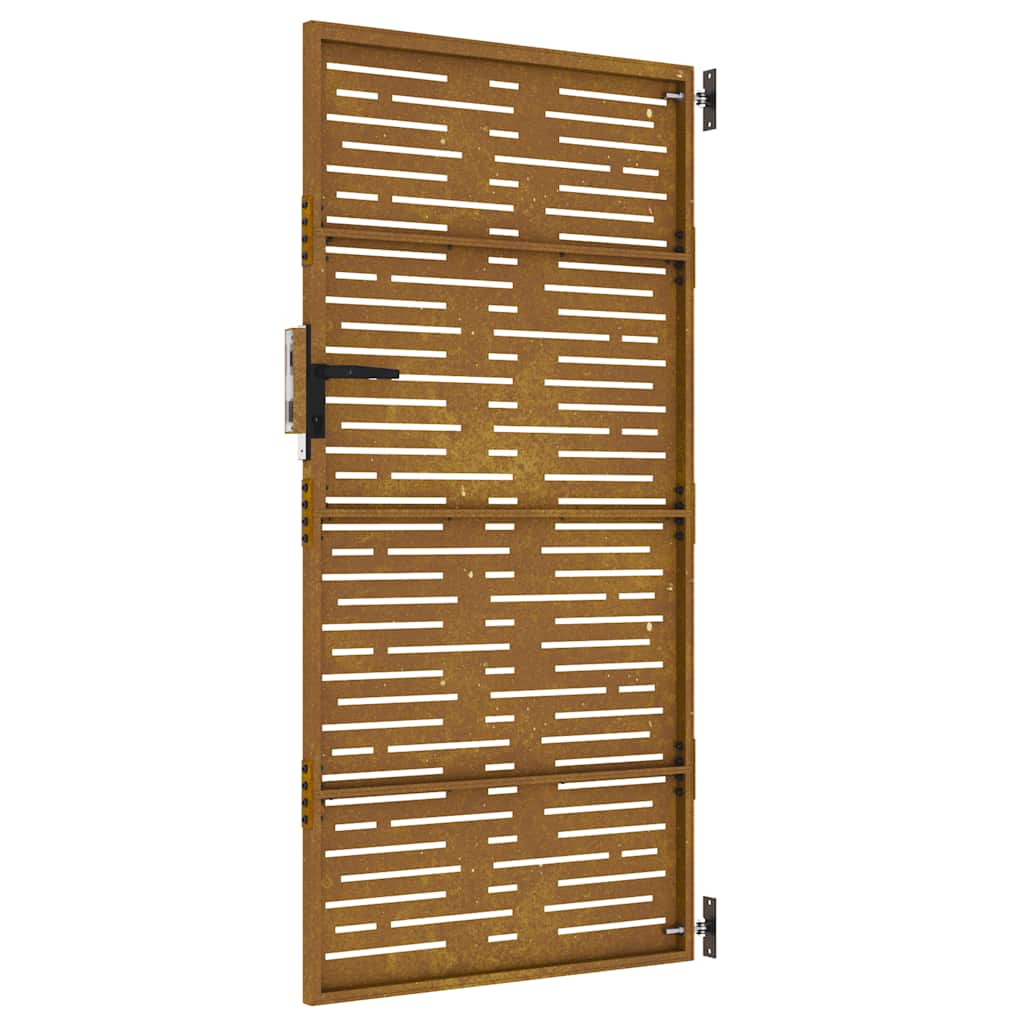 Cancello da giardino 85x175 cm in acciaio Corten design quadrato