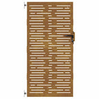 Cancello da giardino 85x200 cm in acciaio Corten design quadrato