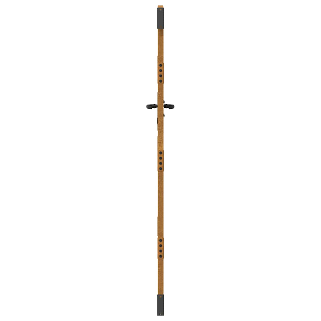 Cancello da giardino 85x200 cm in acciaio Corten design quadrato