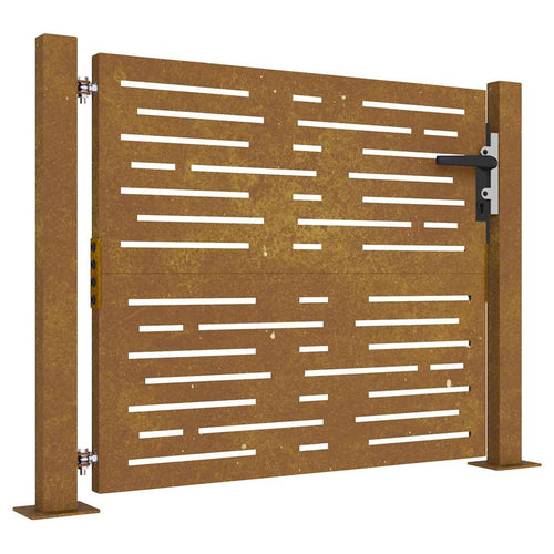 Cancello da giardino 100x75 cm in acciaio Corten design quadrato