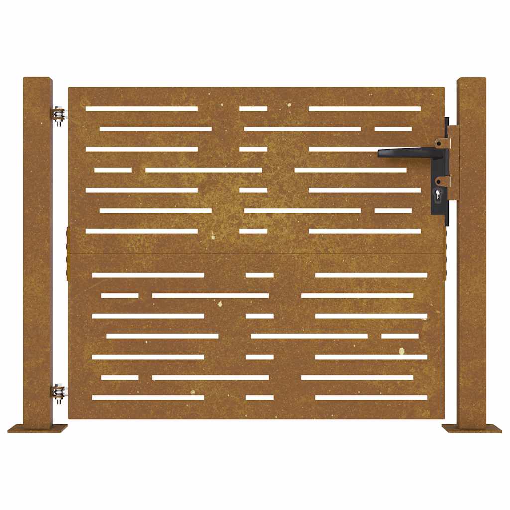 Cancello da giardino 100x75 cm in acciaio Corten design quadrato