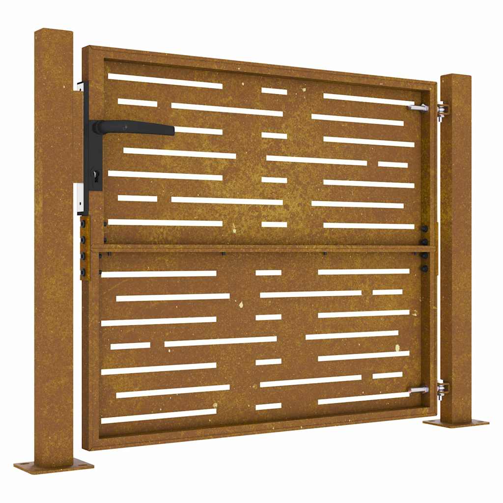 Cancello da giardino 100x75 cm in acciaio Corten design quadrato