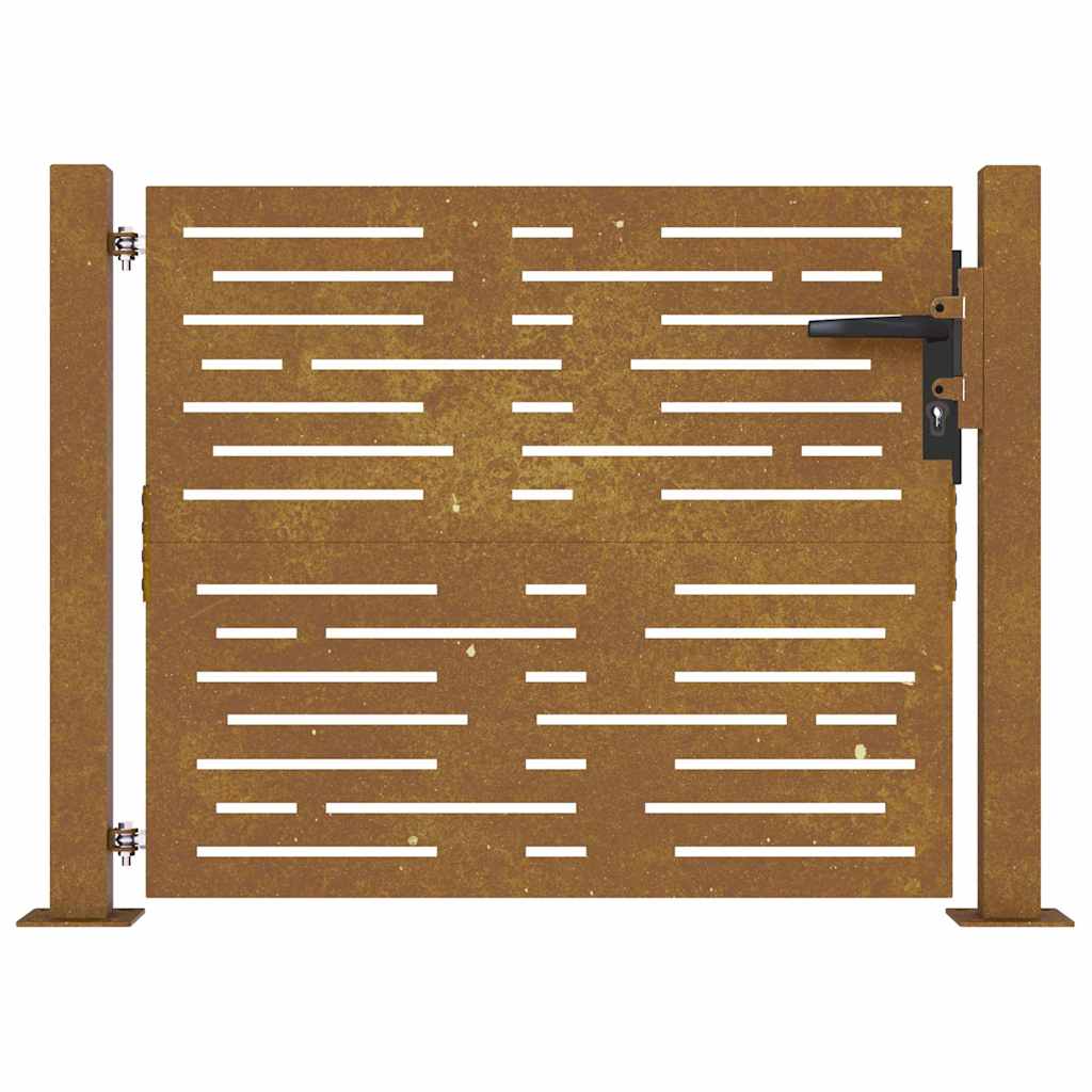 Cancello da giardino 100x100 cm acciaio Corten design quadrato tagliato al laser