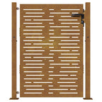 Cancello da giardino 100x125 cm in acciaio Corten design quadrato