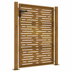 Cancello da giardino 100x125 cm in acciaio Corten design quadrato