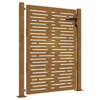 Cancello da giardino 100x150 cm in acciaio Corten design quadrato