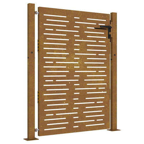 Cancello da giardino 100x150 cm in acciaio Corten design quadrato