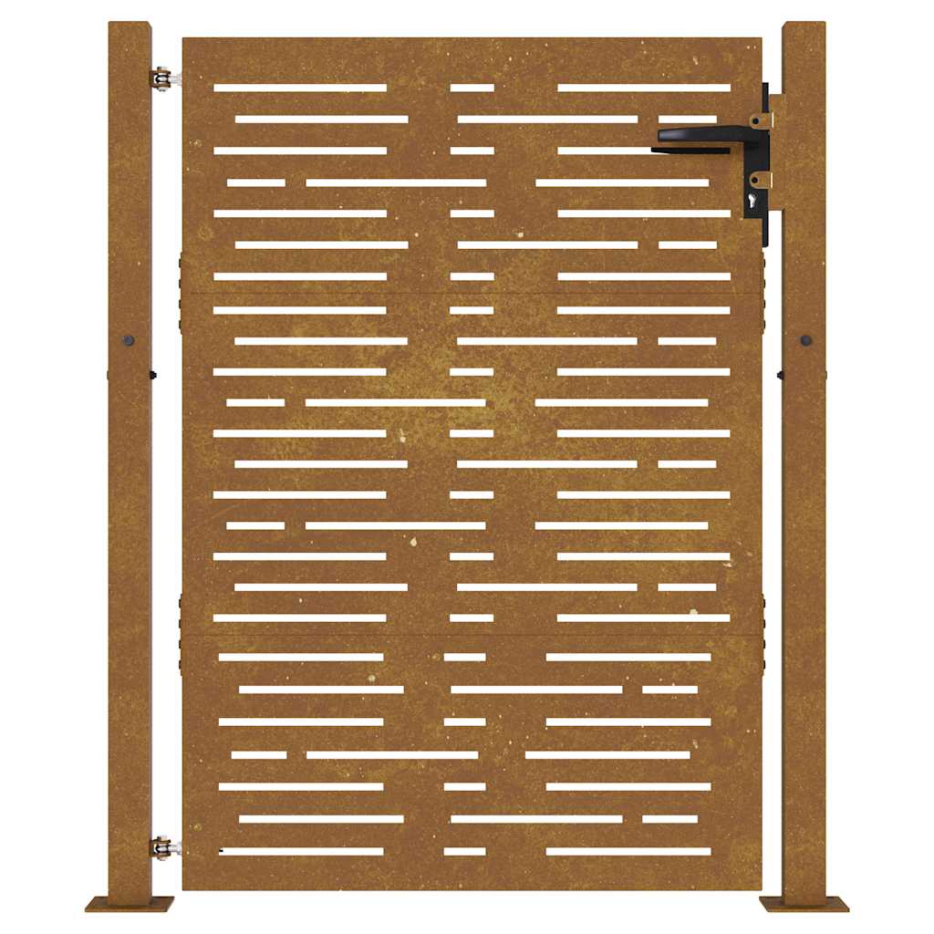Cancello da giardino 100x150 cm in acciaio Corten design quadrato