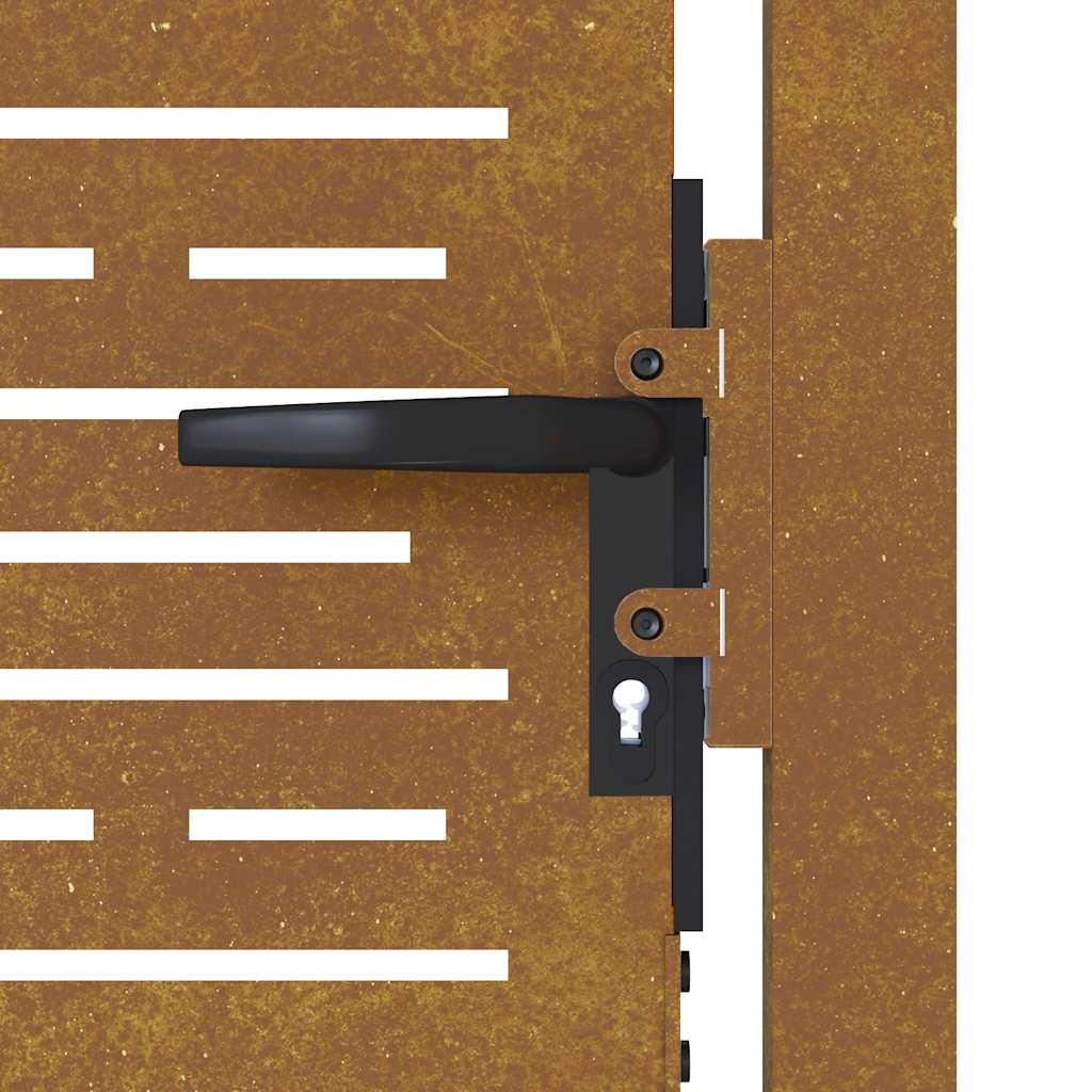 Cancello da giardino 100x150 cm in acciaio Corten design quadrato