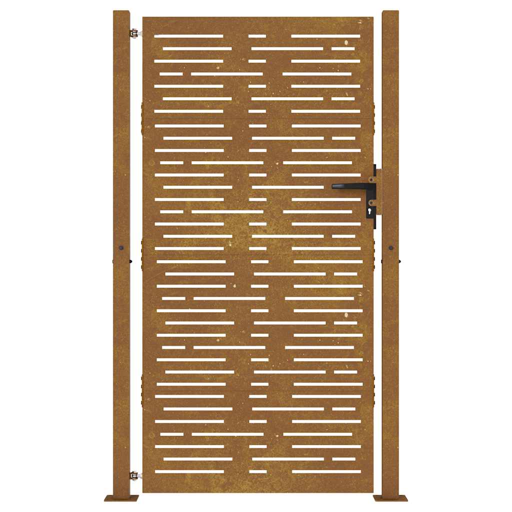 Cancello da giardino 100x175 cm acciaio Corten design quadrato taglio laser