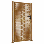 Cancello da giardino 100x200 cm in acciaio Corten design quadrato