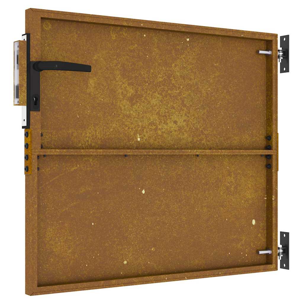 Cancello da giardino 85x75 cm in acciaio Corten