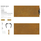 Cancello da giardino 85x125 cm in acciaio Corten design quadrato