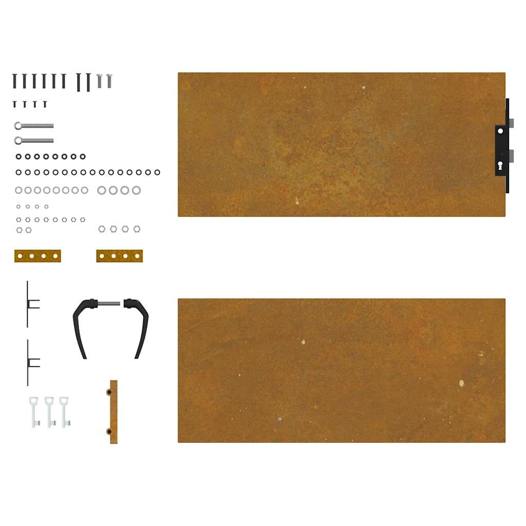 Cancello da giardino 85x125 cm in acciaio Corten design quadrato