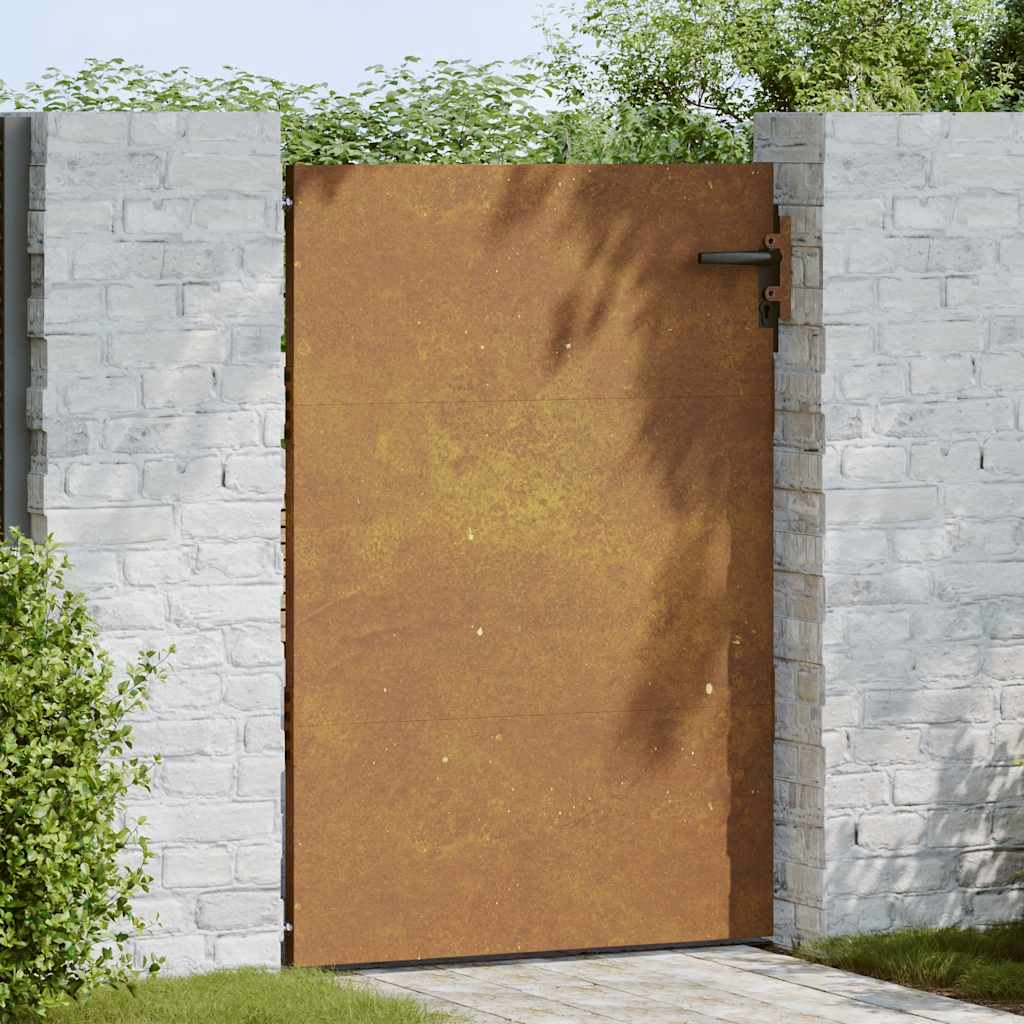 Cancello da giardino 85x125 cm in acciaio Corten