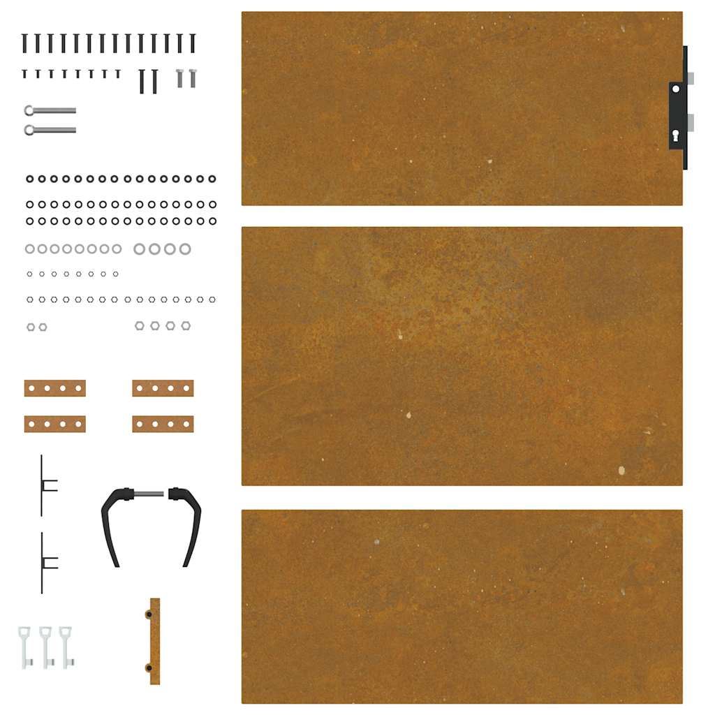 Cancello da giardino 85x125 cm in acciaio Corten