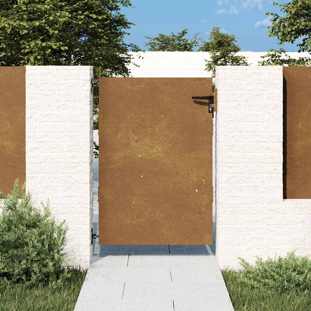 Cancello da giardino 85x125 cm in acciaio Corten